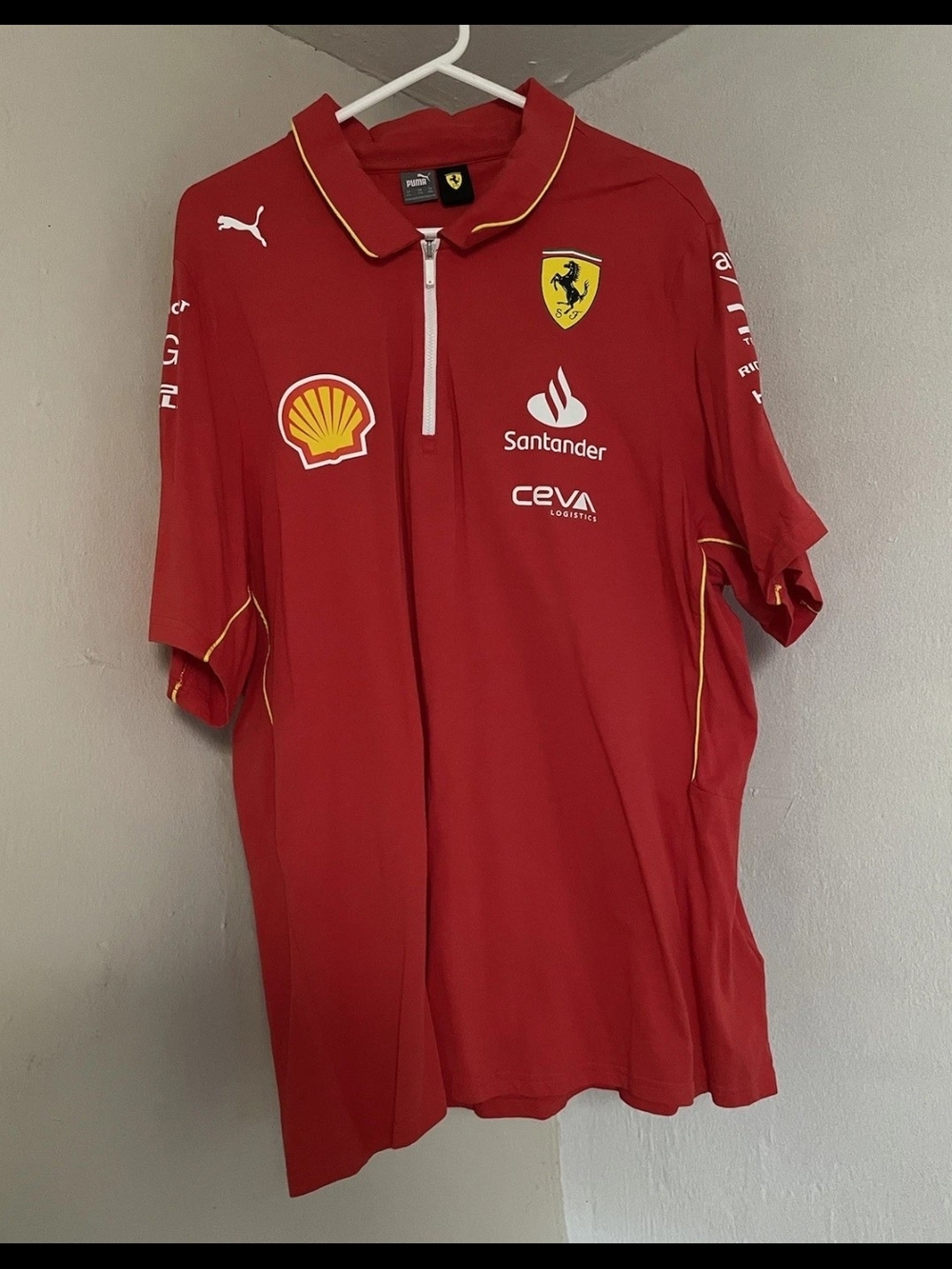 Ferrari Red Team Polo Shirt with Racer Logos